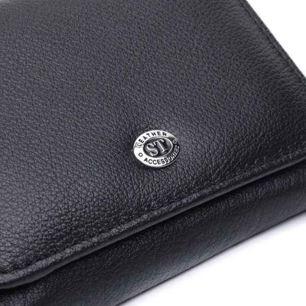 Гаманець для жінок з натуральної шкіри горизонтального формату ST Leather 22722 чорний