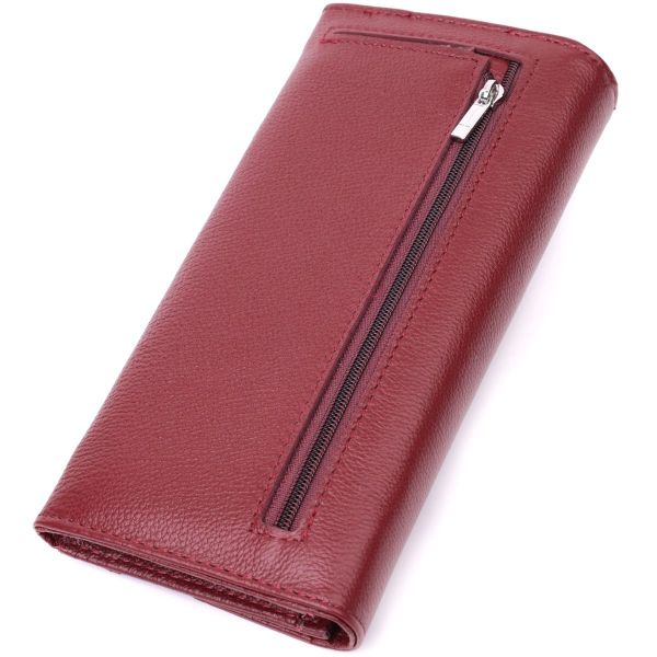 Гаманець для жінок із натуральної шкіри з геометричним клапаном ST Leather 22547 бордовий