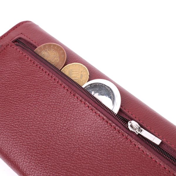 Гаманець для жінок із натуральної шкіри з геометричним клапаном ST Leather 22547 бордовий