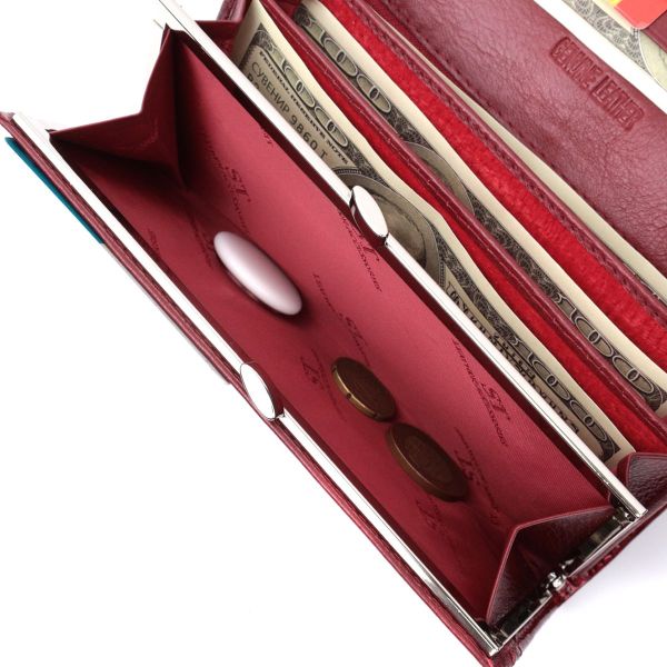 Гаманець для жінок із натуральної лакованої шкіри ST Leather 22680 червоний