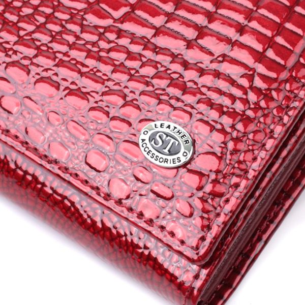 Гаманець для жінок із натуральної лакованої шкіри ST Leather 22680 червоний