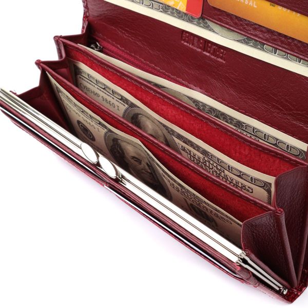 Гаманець для жінок із натуральної лакованої шкіри ST Leather 22680 червоний