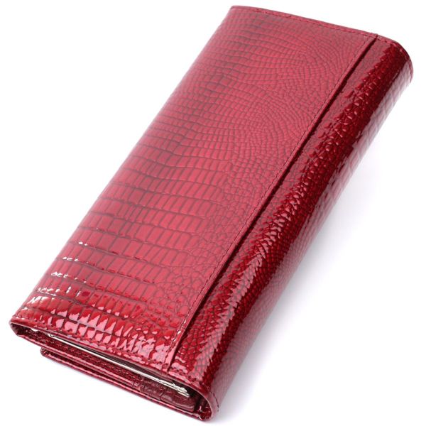 Гаманець для жінок із натуральної лакованої шкіри ST Leather 22680 червоний