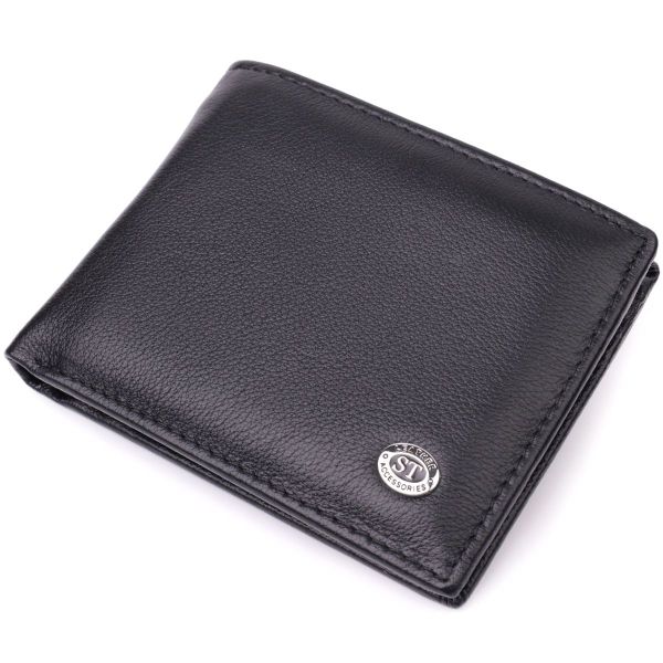 Гаманець-затиск з натуральної шкіри ST Leather 22476 чорний