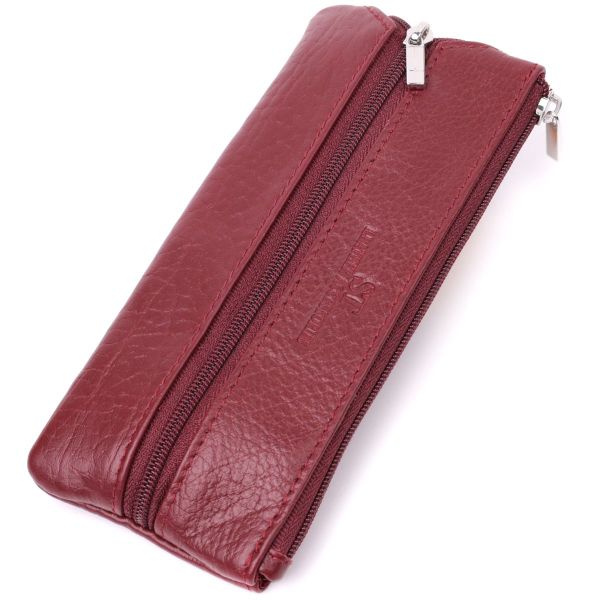 Шкіряна ключниця на блискавці ST Leather 22558 бордова