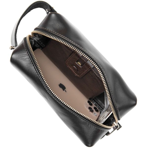Кожаная мужская косметичка Grande Pelle 11415 черный