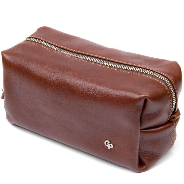 Кожаная мужская косметичка Grande Pelle 11418 коричневый