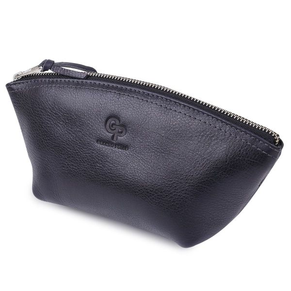 Кожаная женская косметичка Grande Pelle 11570 черный
