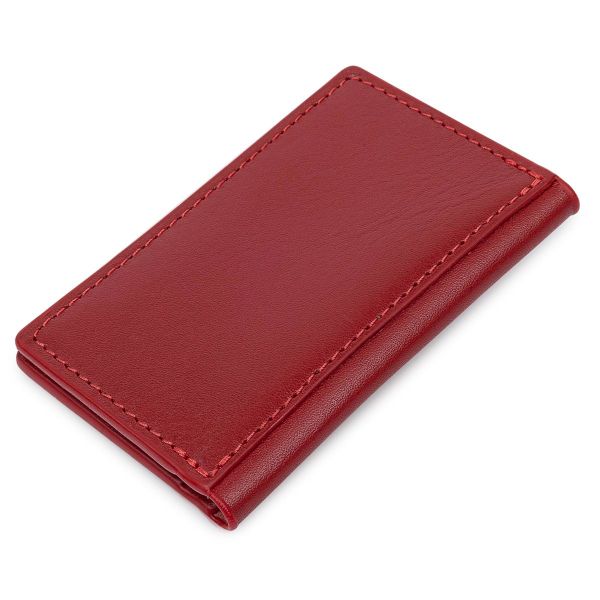 Кожаная женская визитница Grande Pelle 11532 красный