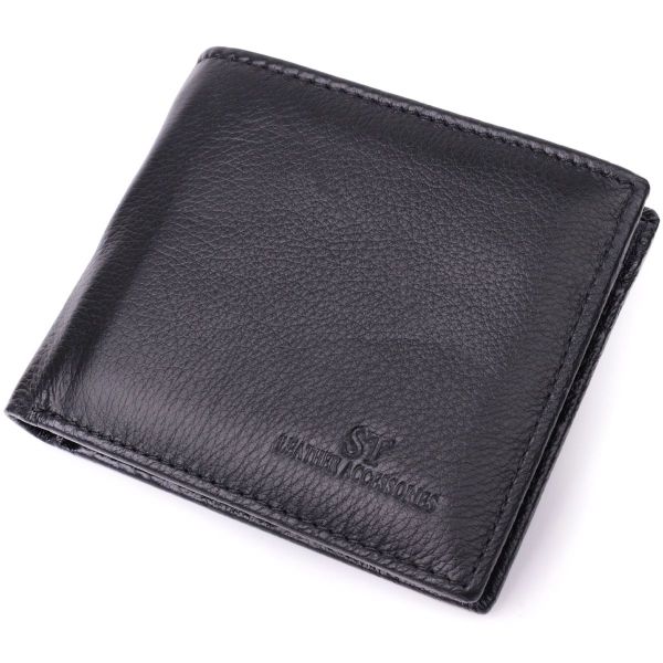 Шкіряне чоловіче портмоне із затискачем ST Leather 22481 чорний