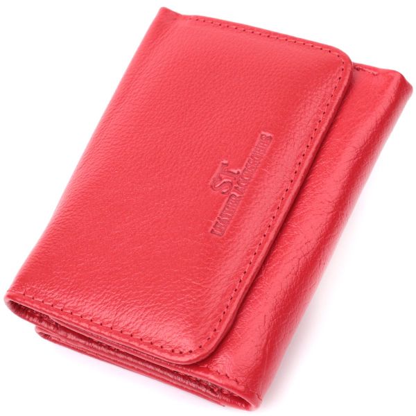 Шкіряний яскравий гаманець для жінок ST Leather 22505 червоний