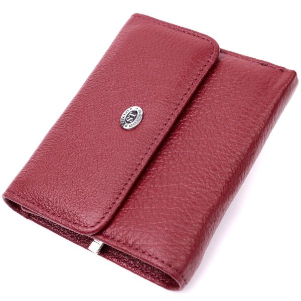 Шкіряний жіночий гаманець із монетницею ST Leather 19480 бордовий