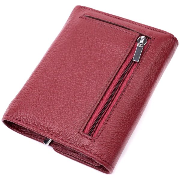 Шкіряний жіночий гаманець із монетницею ST Leather 19480 бордовий