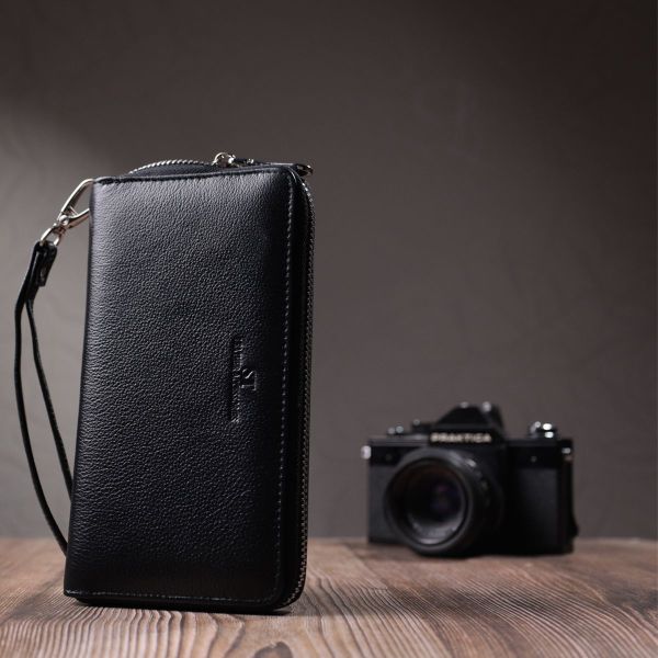 Красивий клатч унісекс на одне відділення з натуральної шкіри ST Leather 22697 чорний