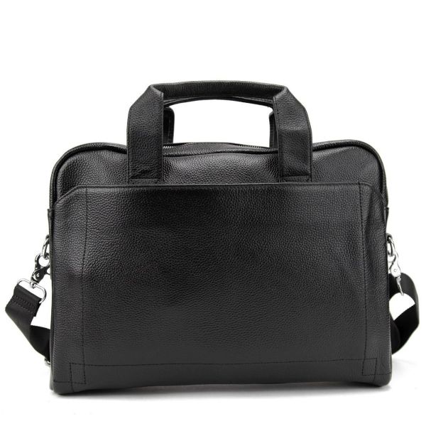 Ділова чоловіча шкіряна сумка Tiding Bag M56-1111A чорна