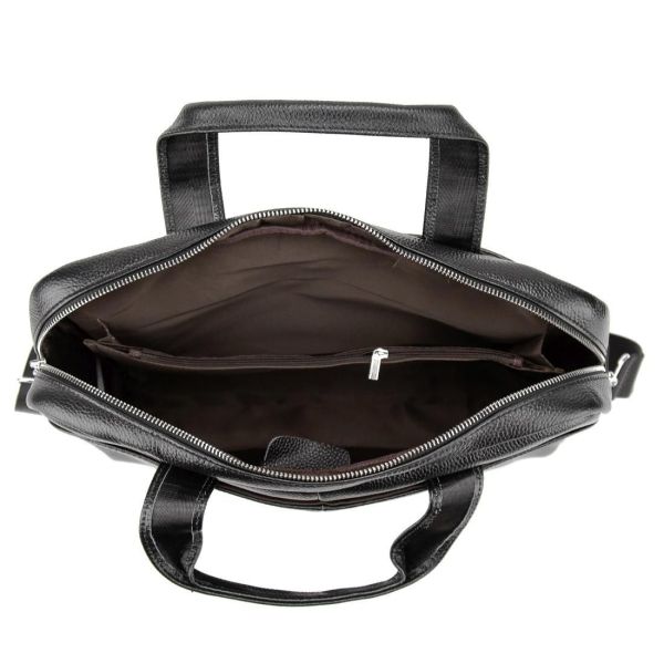 Ділова чоловіча шкіряна сумка Tiding Bag M56-1111A чорна