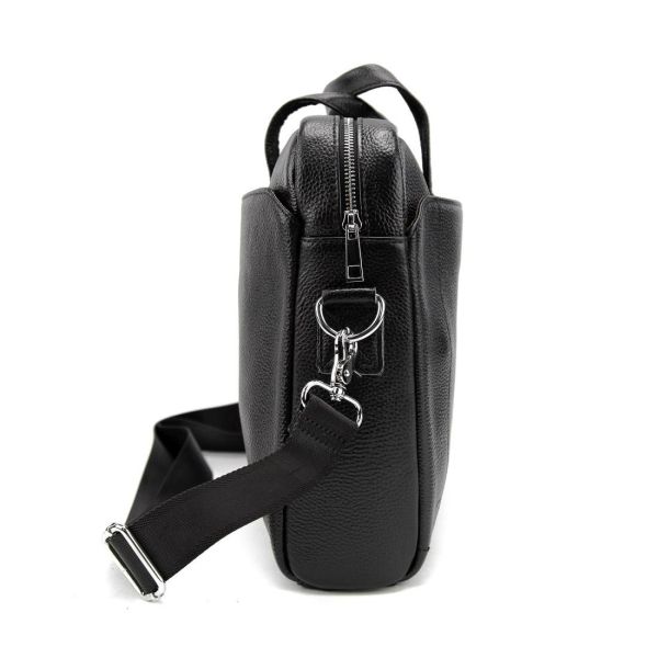 Ділова чоловіча шкіряна сумка Tiding Bag M56-1111A чорна