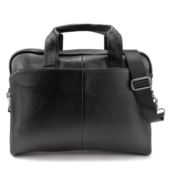 Ділова чоловіча шкіряна сумка Tiding Bag M56-1111A чорна