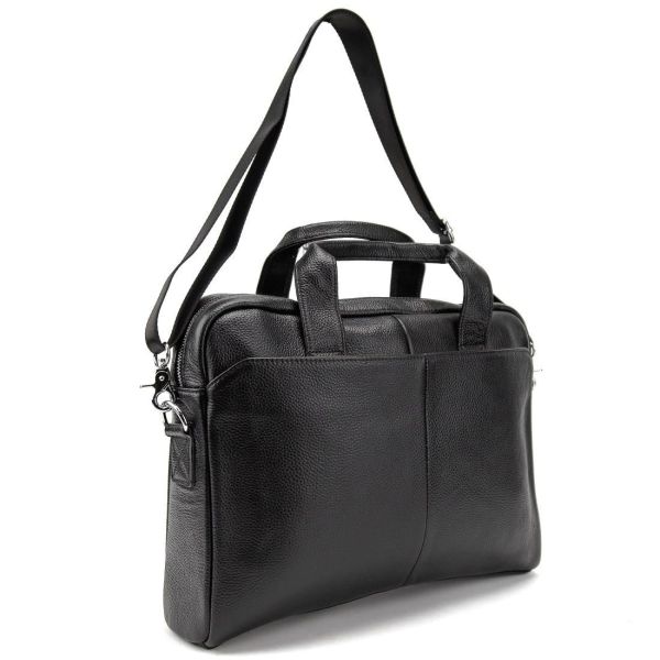 Ділова чоловіча шкіряна сумка Tiding Bag M56-1111A чорна