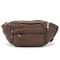 Містка шкіряна сумка на пояс коричнева Tiding Bag M56-2030C