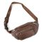 Містка шкіряна сумка на пояс коричнева Tiding Bag M56-2030C