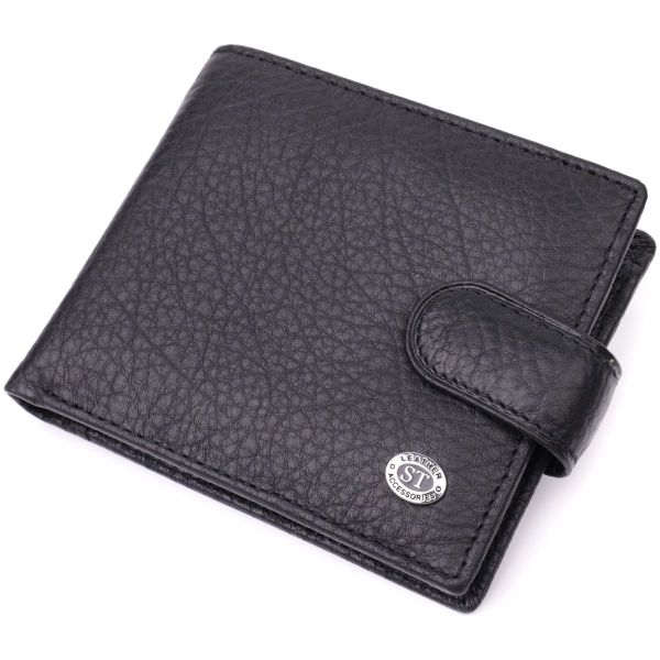 Чоловічий гаманець зручного розміру ST Leather 22471 чорний