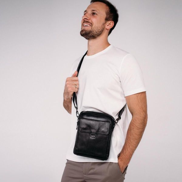 Невелика чоловіча шкіряна сумка через плече Tiding Bag N2-8013A