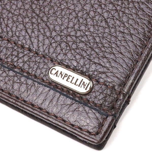 Надежный зажим из натуральной зернистой кожи Canpellini 21517 коричневый