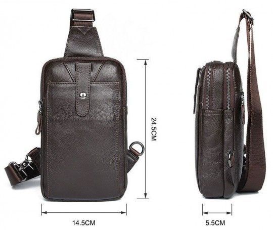 Сумка чоловіча шкіряна через плече 14983 Vintage коричневий
