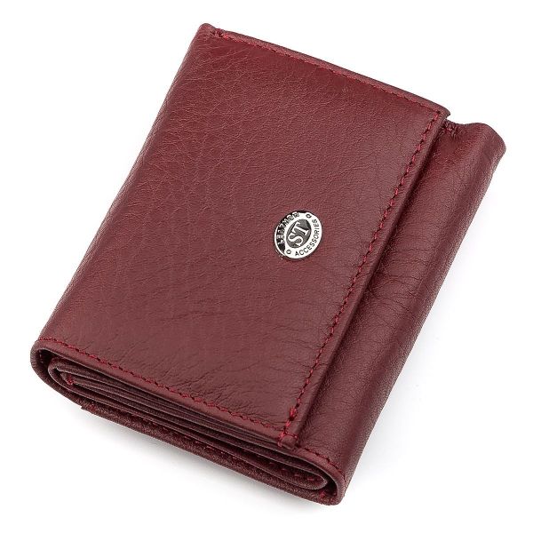 Кошелек ST Leather 18324 (ST440) натуральная бордовая кожа