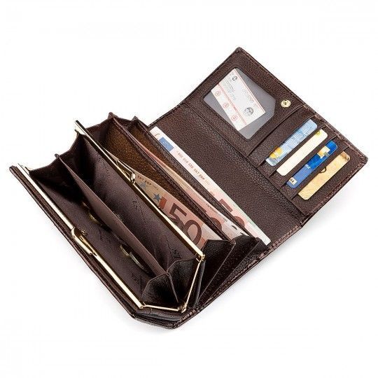 Кошелек женский ST Leather 18427 (S8001A) вместительный коричневый