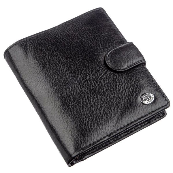 Невеликий шкіряний гаманець ST Leather 18832 чорний