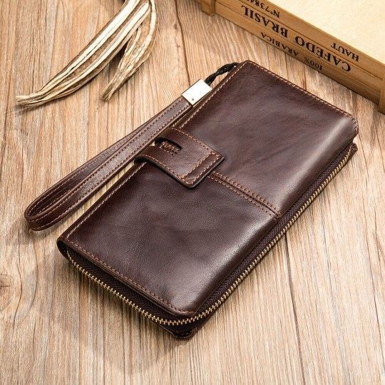 Мужской клатч в гладкой коже 20236 Vintage коричневый