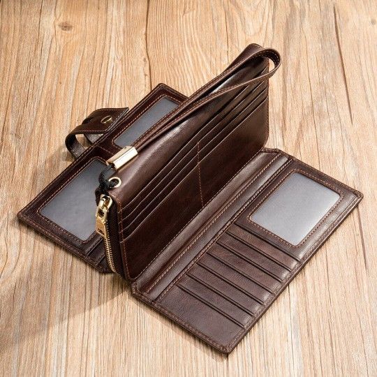 Мужской клатч в гладкой коже 20236 Vintage коричневый