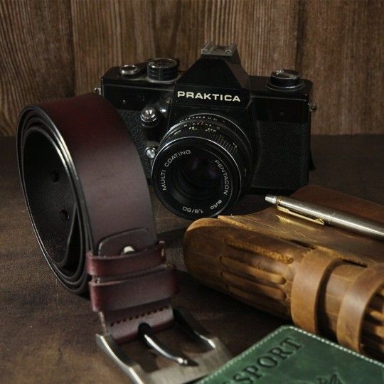 Ремень мужской с затемненной пряжкой 20317 Vintage черный