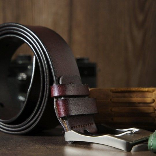 Ремень мужской с затемненной пряжкой 20317 Vintage черный
