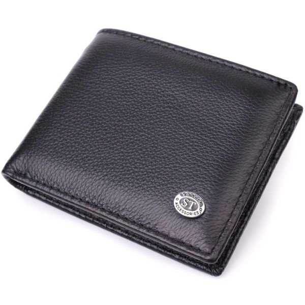 Відмінний затиск із натуральної шкіри ST Leather 22475 чорний