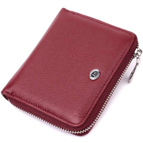 Портмоне для жінок на блискавці з натуральної шкіри ST Leather 19487 бордовий