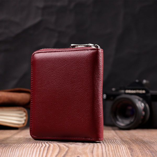 Портмоне для жінок на блискавці з натуральної шкіри ST Leather 19487 бордовий