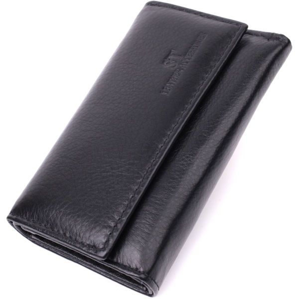 Практична ключниця із натуральної шкіри ST Leather 22483 чорна