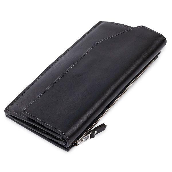 Практичный стильный портмоне унисекс Grande Pelle 11558 черный