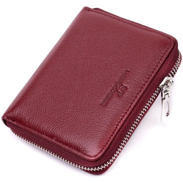 Практичний гаманець для жінок із натуральної шкіри ST Leather 22450 бордовий