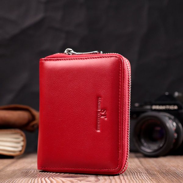 Симпатичний жіночий гаманець із натуральної шкіри ST Leather 22448 червоний
