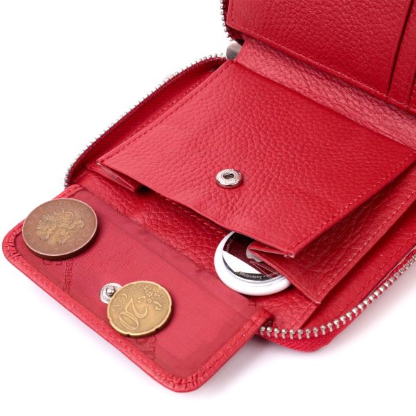 Симпатичний жіночий гаманець із натуральної шкіри ST Leather 22448 червоний