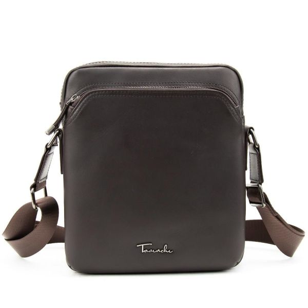 Чоловіча шкіряна сумка через плече коричнева Tiding Bag SM8-9686-4C