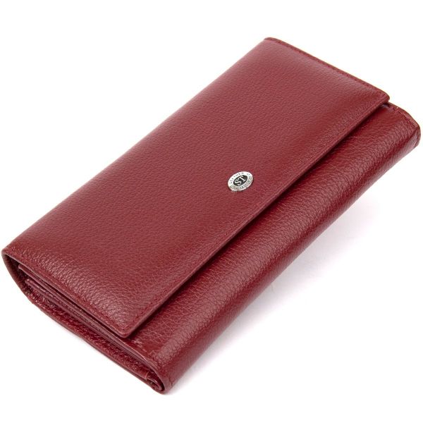 Современный кошелек для женщин ST Leather 19392 темно-красный