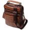 Стильная вертикальная мужская сумка из натуральной кожи Vintage 21954 светло-коричневая.