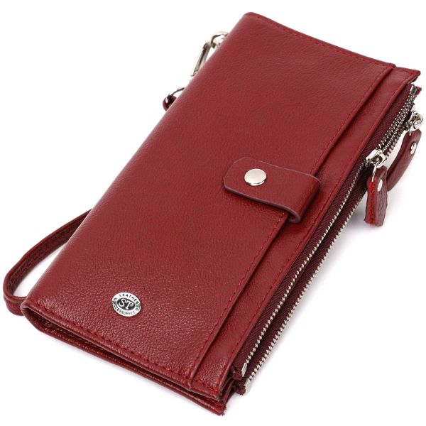Стильний та яскравий жіночий гаманець-клатч ST Leather 19433 бордовий