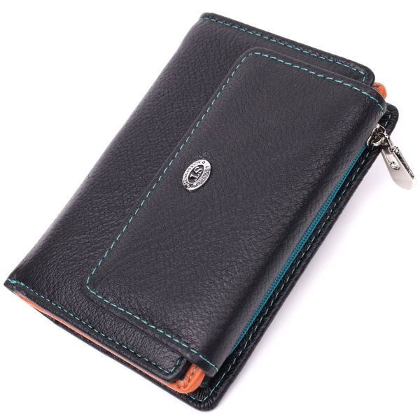 Стильний гаманець для жінок із натуральної шкіри ST Leather 22501 чорний