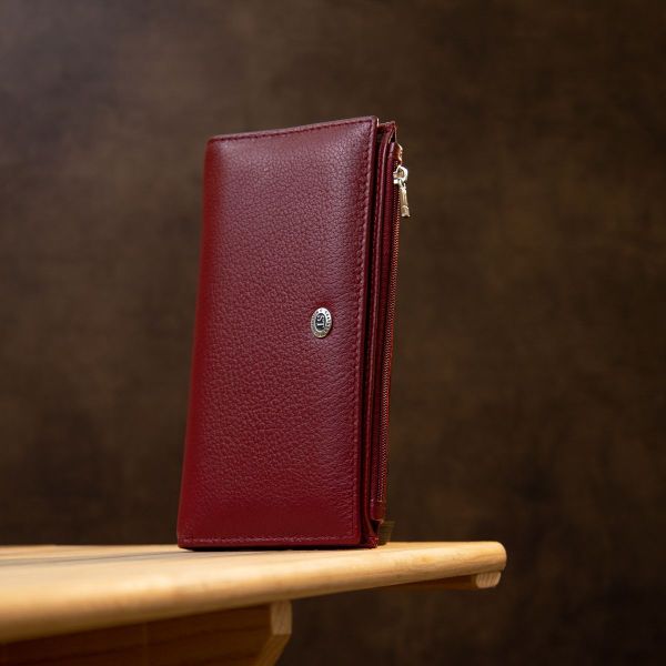 Стильный кожаный кошелек ST Leather 19380 темно-красный